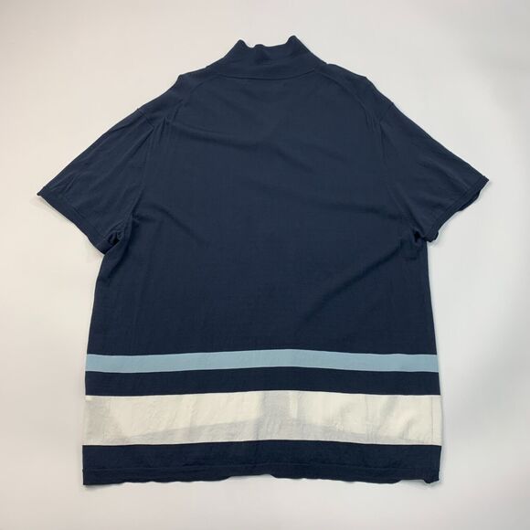 Perry Ellis Shirt Mens XL Extra Large Navy Blue Viscose Nylon Blend Button Up - Picture 3 of 9